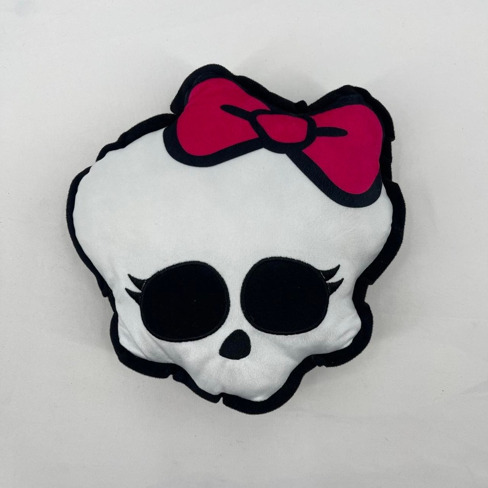 Y2K Monster High Mini Pillow Stuffed Plush Decor Bow Skull 2010s Scene Emo